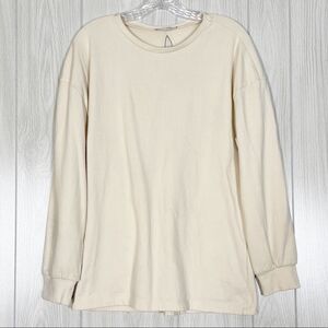 Zara | Cream Crew Neck Long Sleeve Top Size Small
